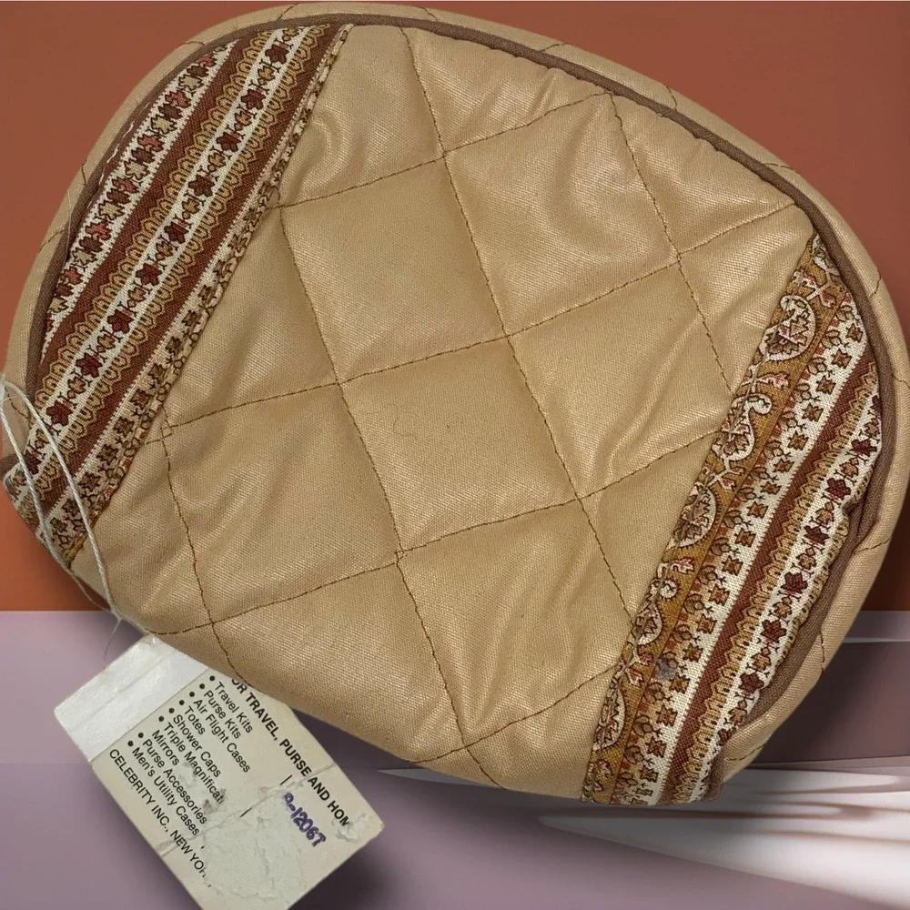 Vtg Celebrity Quilted Cosmetic Bag NWT Cottagecore Prairie Travel Makeup Pouch